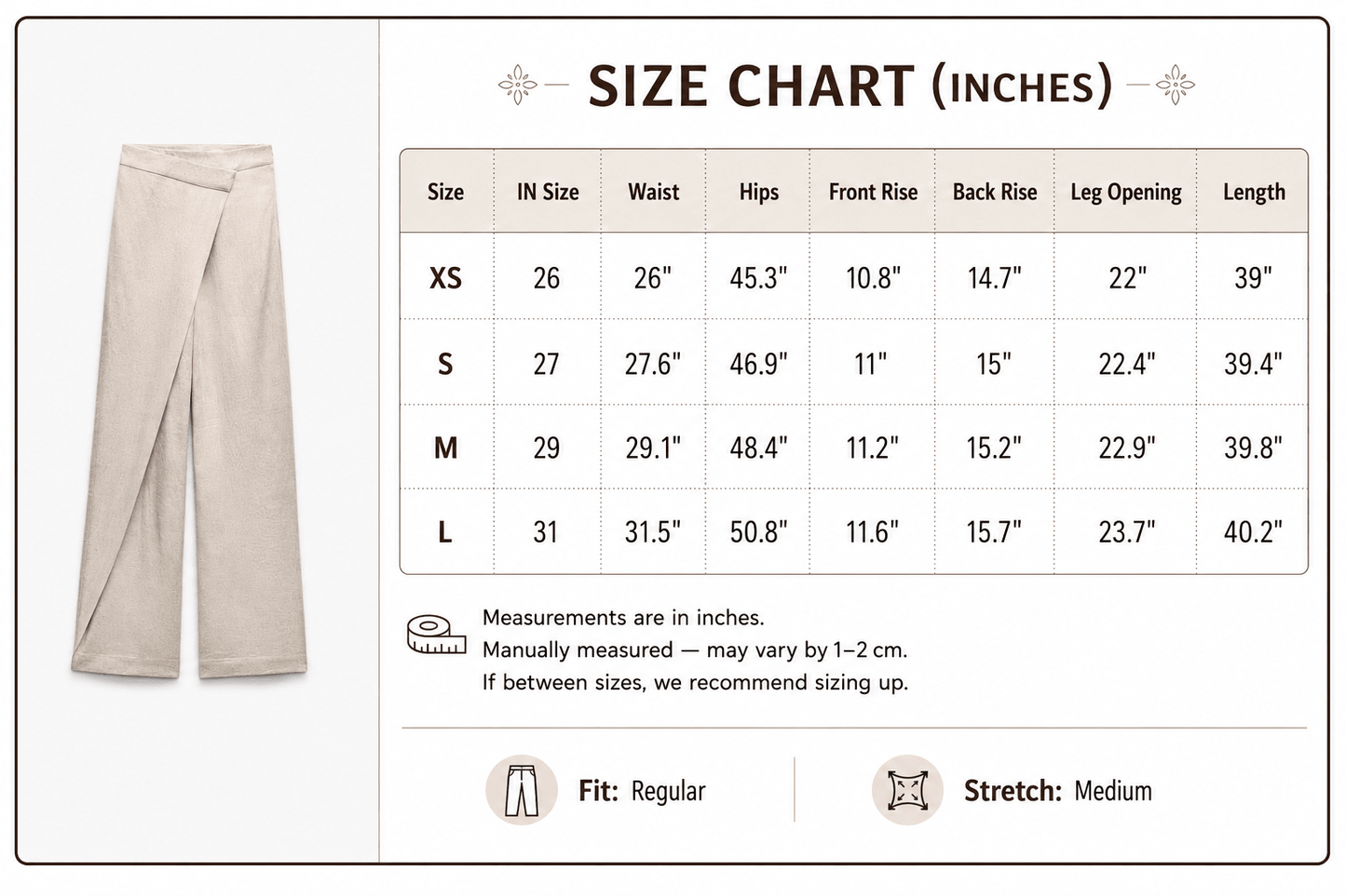 Asymmetric Wrap Tailored Trousers (Sand) - Milaro