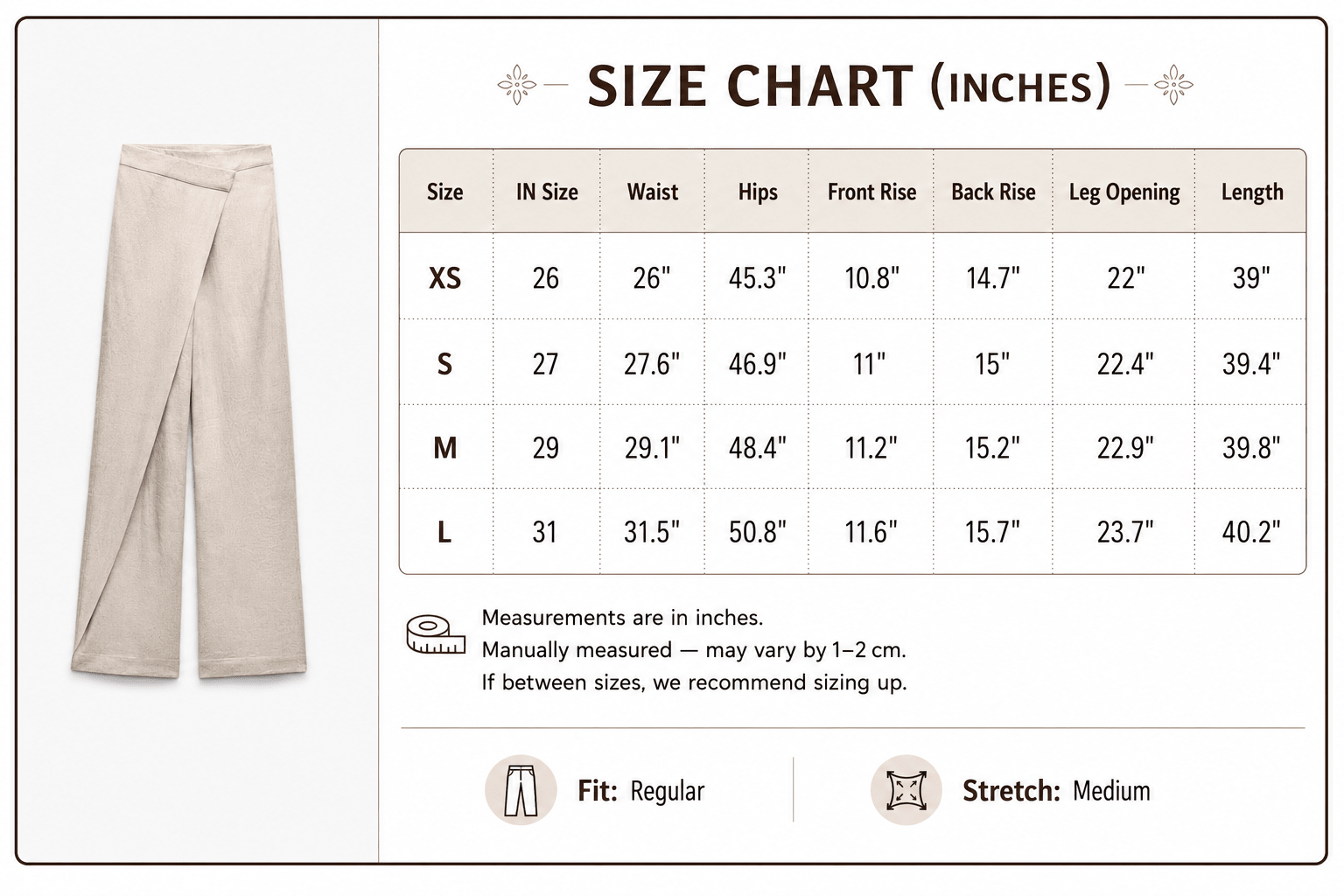 Asymmetric Wrap Tailored Trousers (Sand) - Milaro