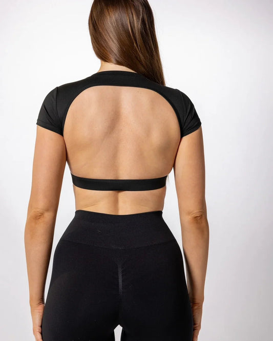 Backless Gym Top with Built in Bra - Milaro