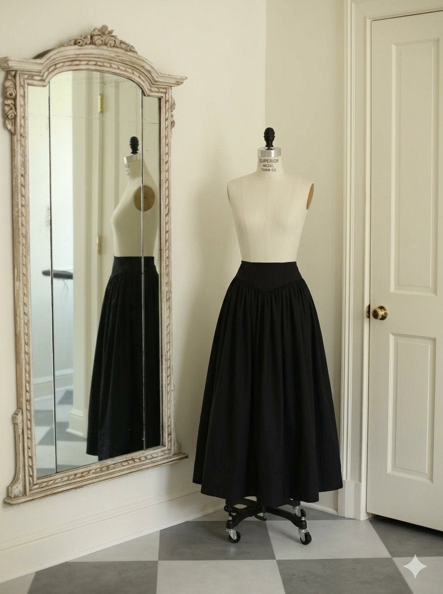 Gathered Panel Maxi Skirt – Black - Milaro