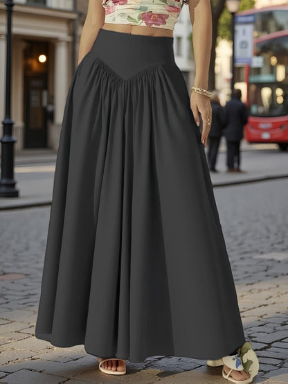 Gathered Panel Maxi Skirt – Black - Milaro