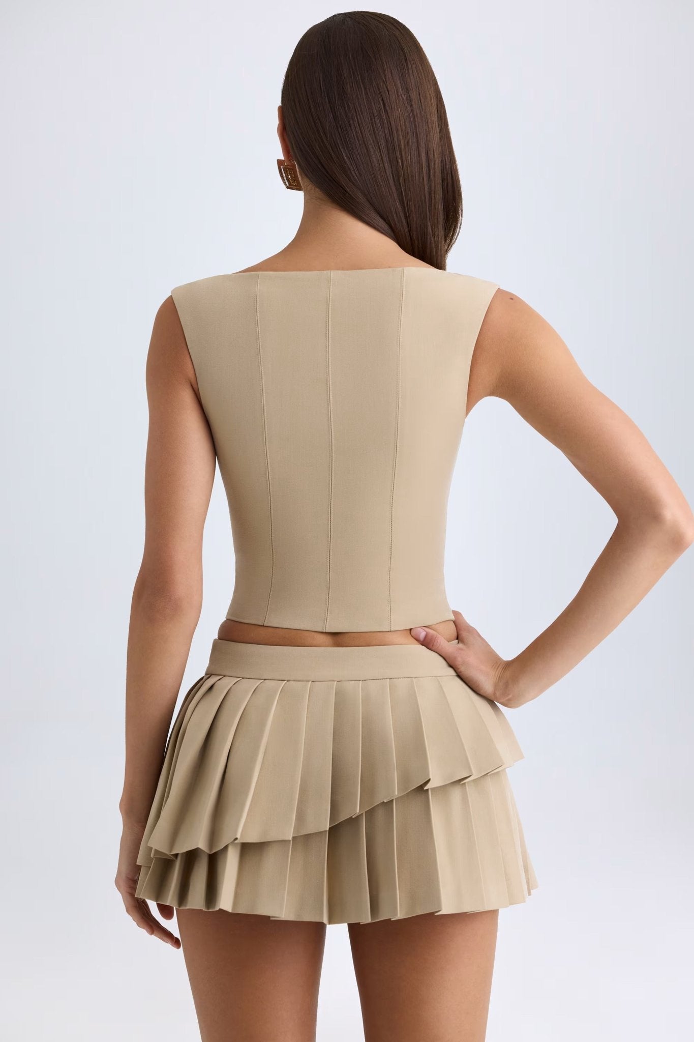 Layered Pleated Low - Rise Mini Skirt Co - ord - Milaro