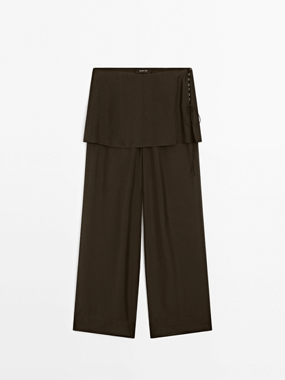 MILARO — VEILORA Trousers (Smoke Brown) - Milaro