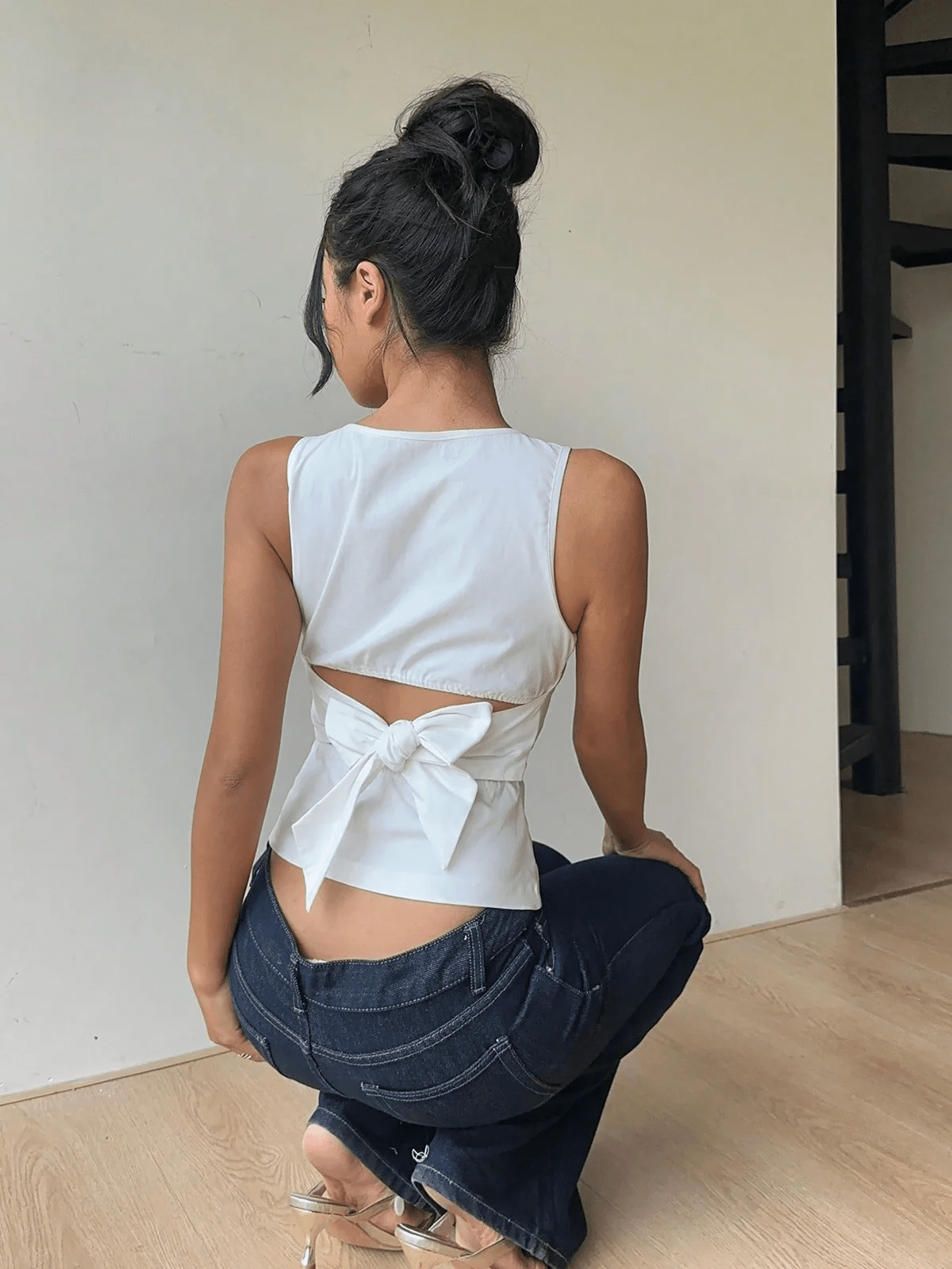 Open - Back Bow Detail Top - Milaro