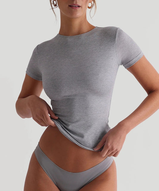 Second Skin T-Shirt with Built - in Bra - Milaro