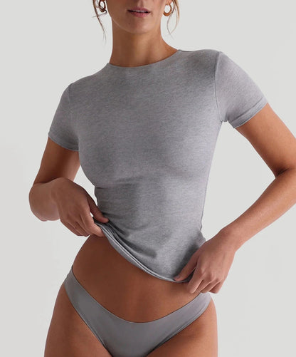 Second Skin T-Shirt with Built - in Bra - Milaro